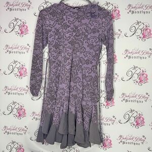 Kate Mack dress lace Elegant Purple Dress with Floral Design flower accent